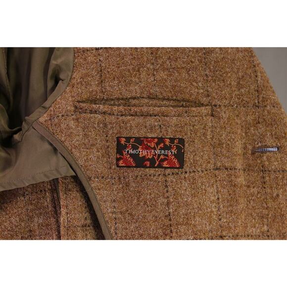 Timothy Everest x Harris Tweed Brown Windowpane Patch Pocket Coat Blazer 40S - Picture 9 of 11